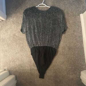 Black and Silver Sparkle Bodysuit